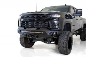 Chevrolet Silverado 2500 Bumper - Front - Addictive Desert Designs - Stealth Fighter - Hammer Black with Satin Black Panels - `20-`27 Chevrolet Silverado 2500 Bumper - Front - Addictive Desert Designs - Stealth Fighter - Hammer Black with Satin Black Panels - `20-`27